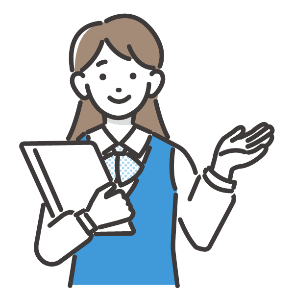 バインダーを持つ女性